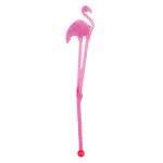 roerstaaf roze flamingo voor in cocktail glas