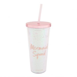 mermaid beker squad glitter roze