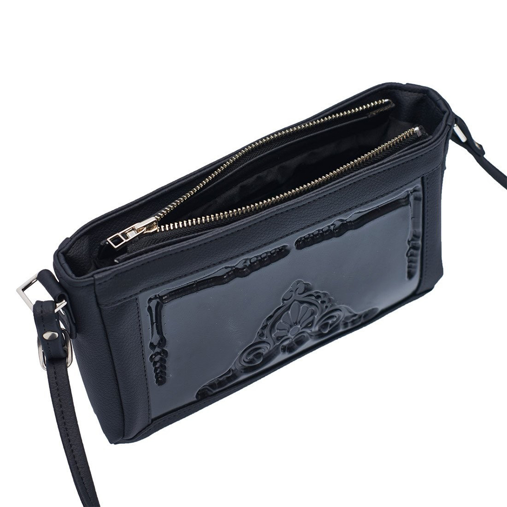 crossbody tas zwart black medusa vegan goddess