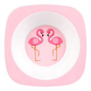 flamingo kom schaal kids bord peuter kleuter roze pink