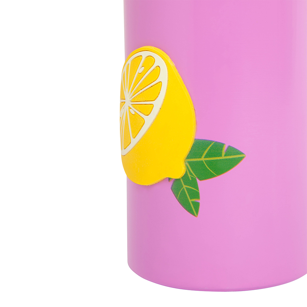 fles thermosfles thermoskan heet houden lemon roze