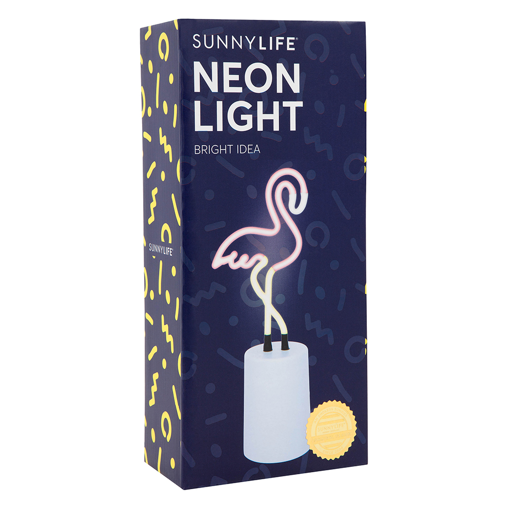 verpakking neon light flamingo box doos