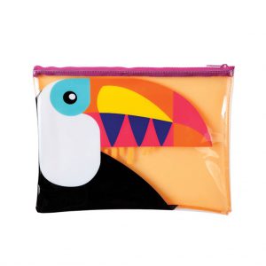 etui toekan doorzichtig tasje clutch