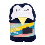 verpakking penguin badhanddoek voor kinderen