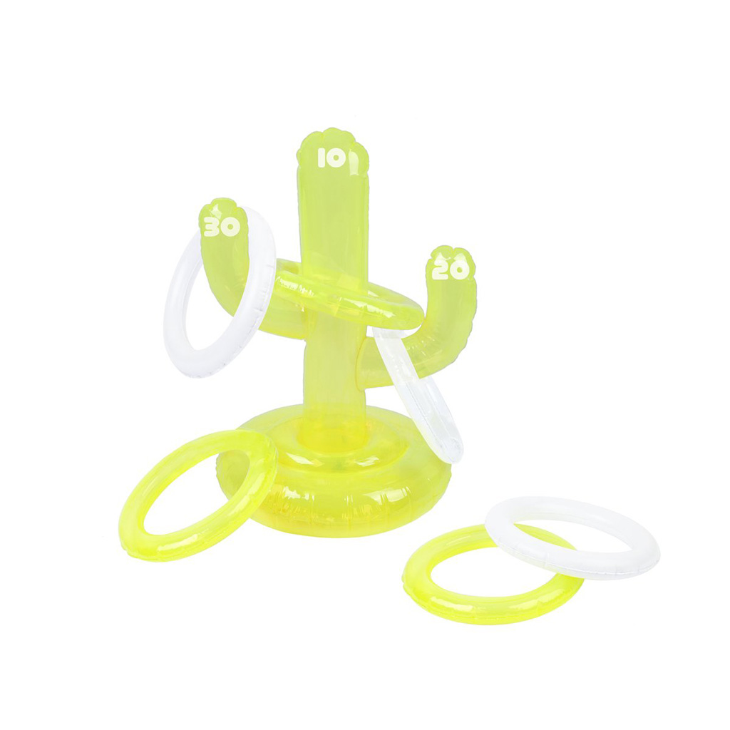 Opblaasbare Cactus Ring Werp Game Neon Sunnylife